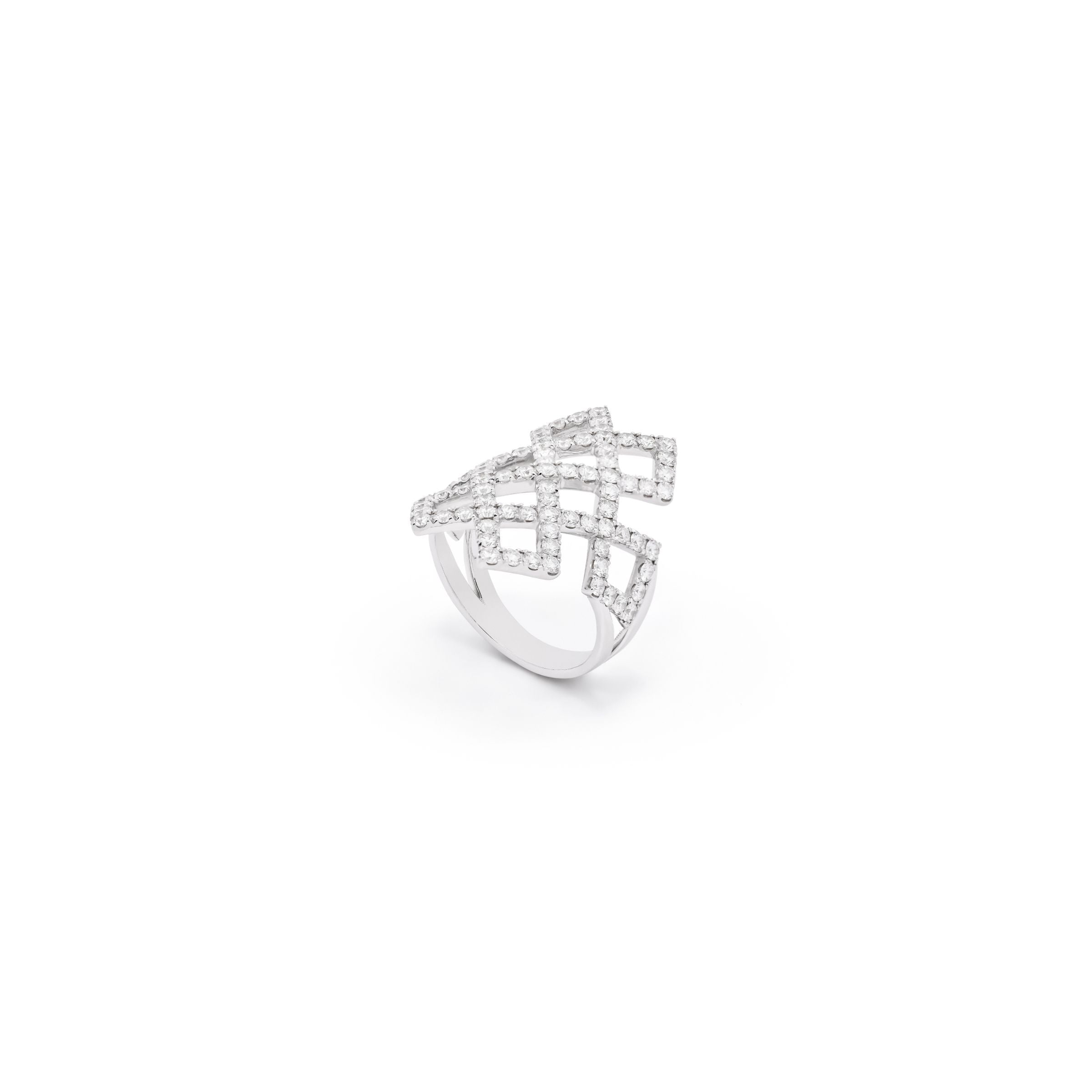 Power Knot Motif Ring-handcrafted jewelry in gold and diamonds-Josette Leon
