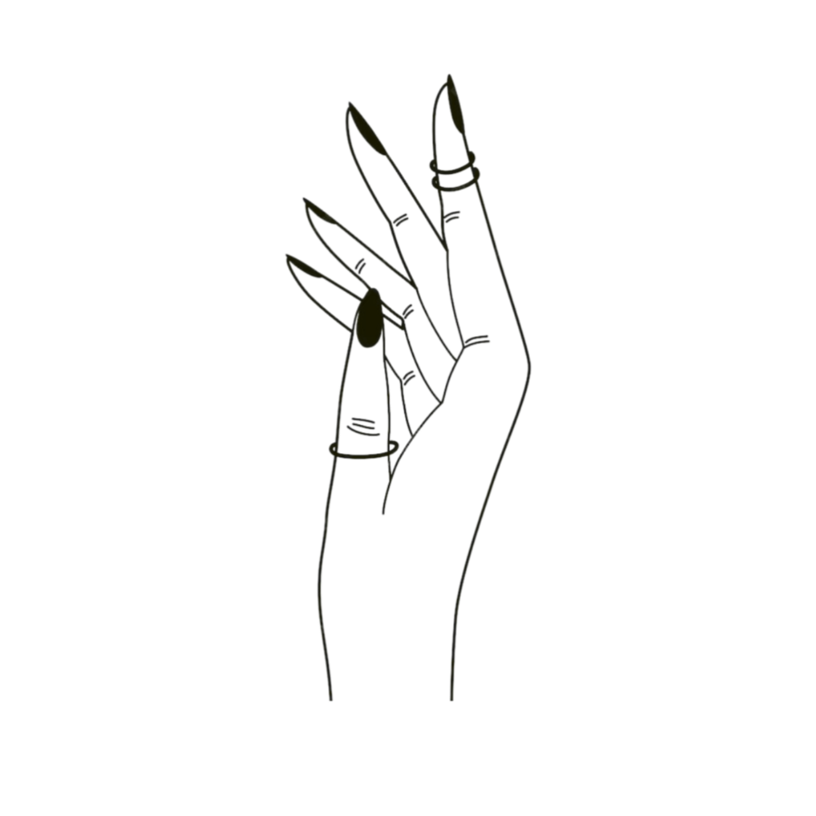 silhouette of hand for ring size guide