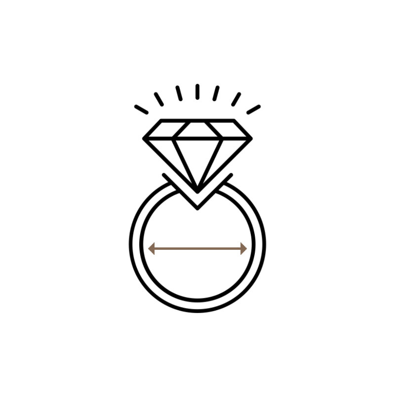 icon of ring to showcase measurement for size guide page