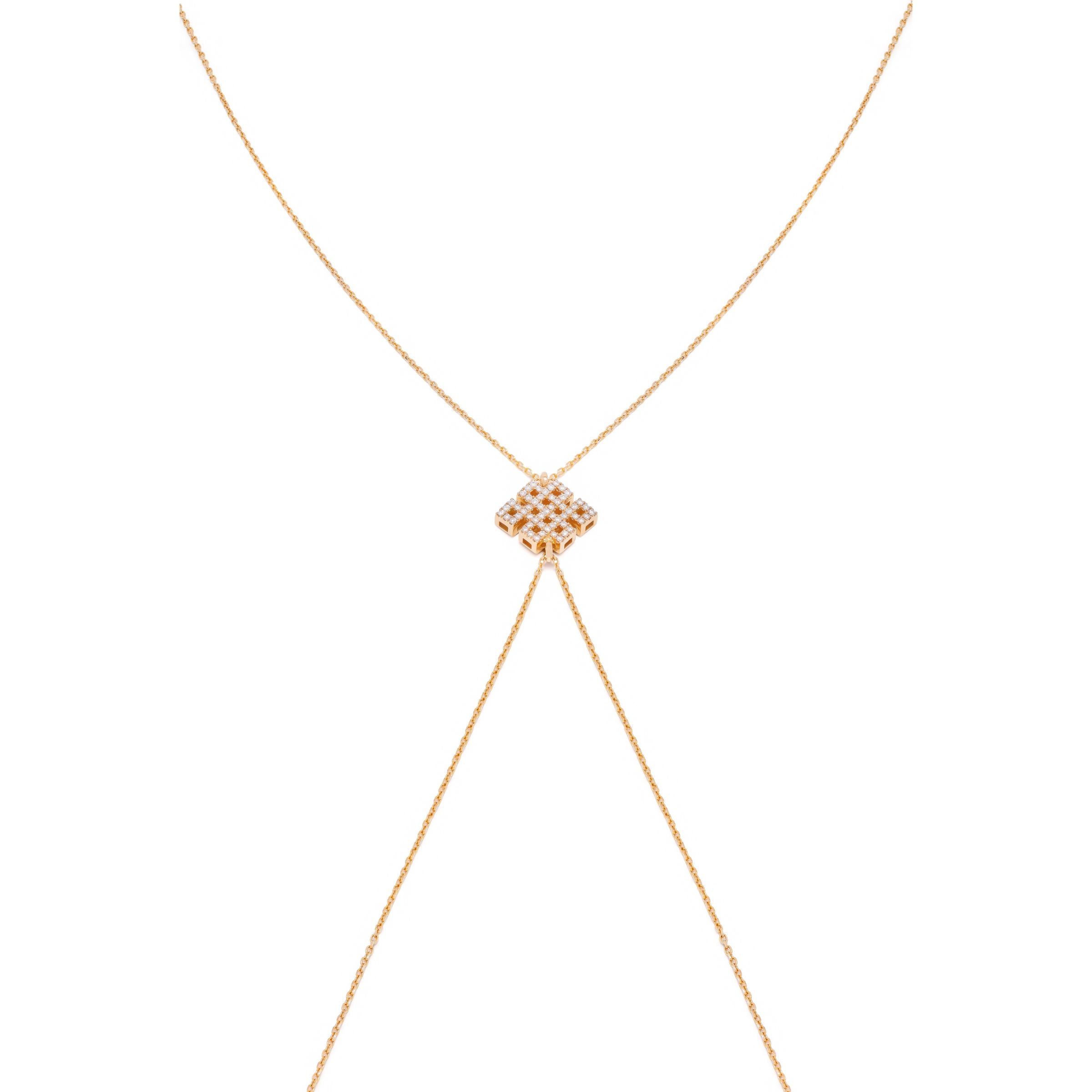 Power Knot Body Chain-handcrafted jewelry in gold and diamonds-Josette Leon