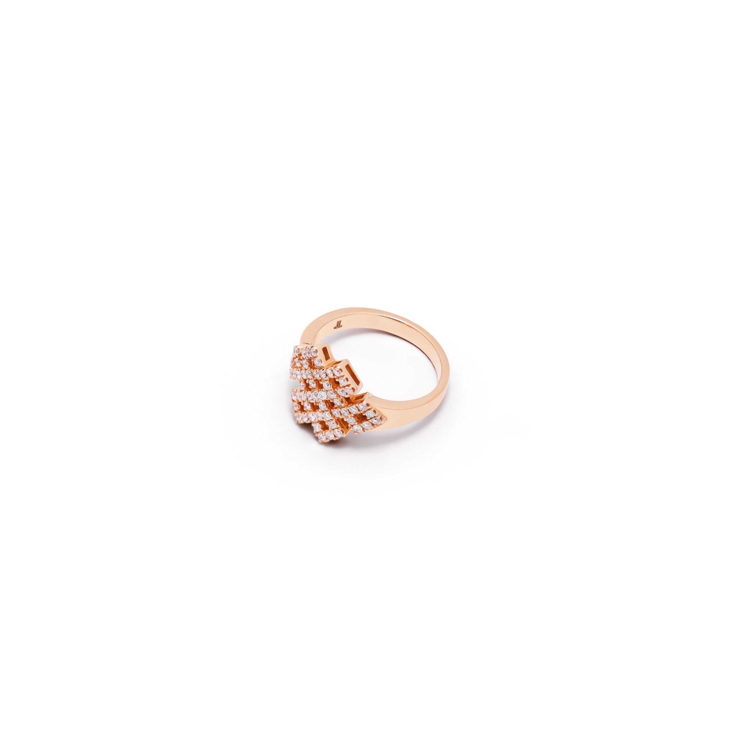 Power Knot Pinky Ring-handcrafted jewelry in gold and diamonds-Josette Leon