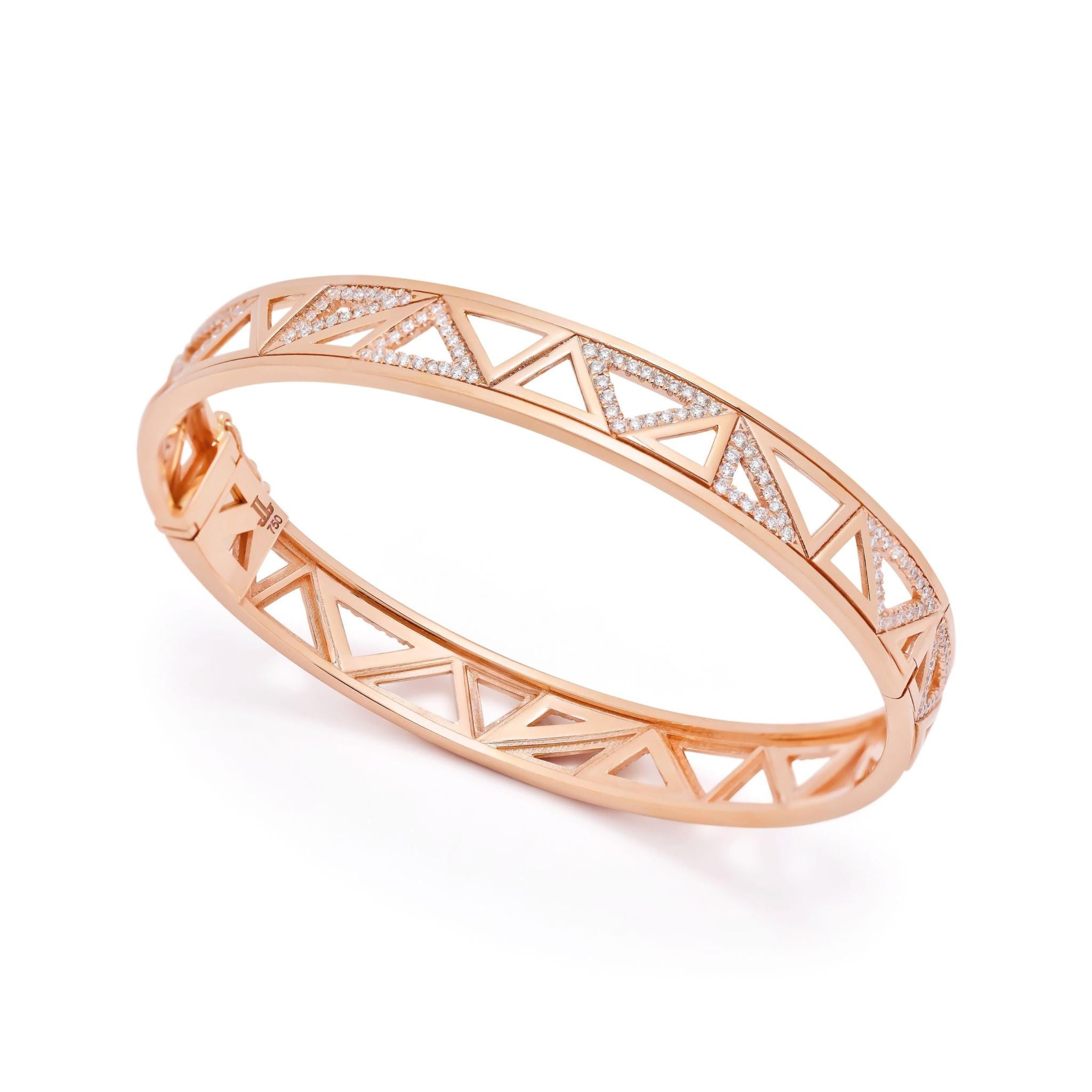 Handcrafted Trilliance Bangle-high jewelry in gold and diamonds
