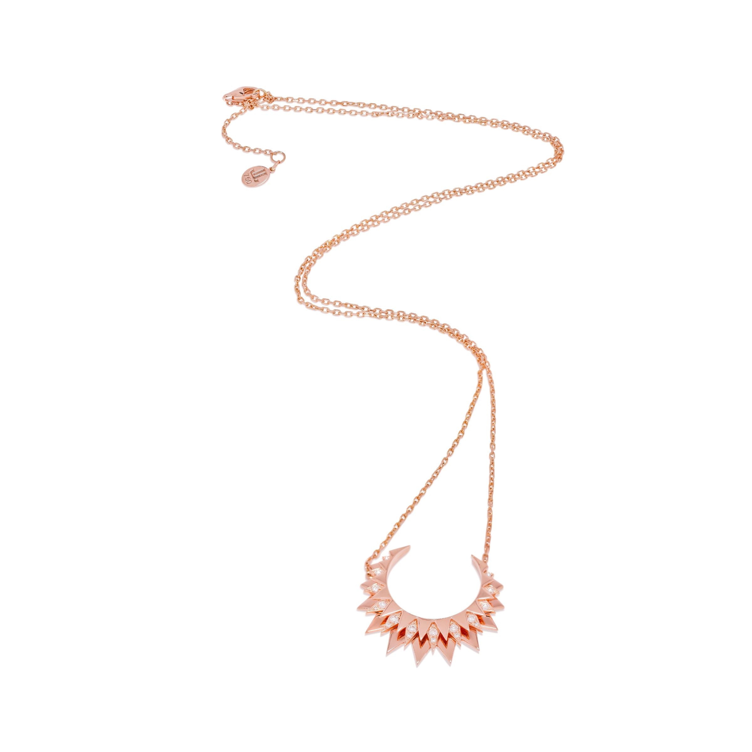 Moon Necklace-handcrafted high jewelry - gold and diamonds