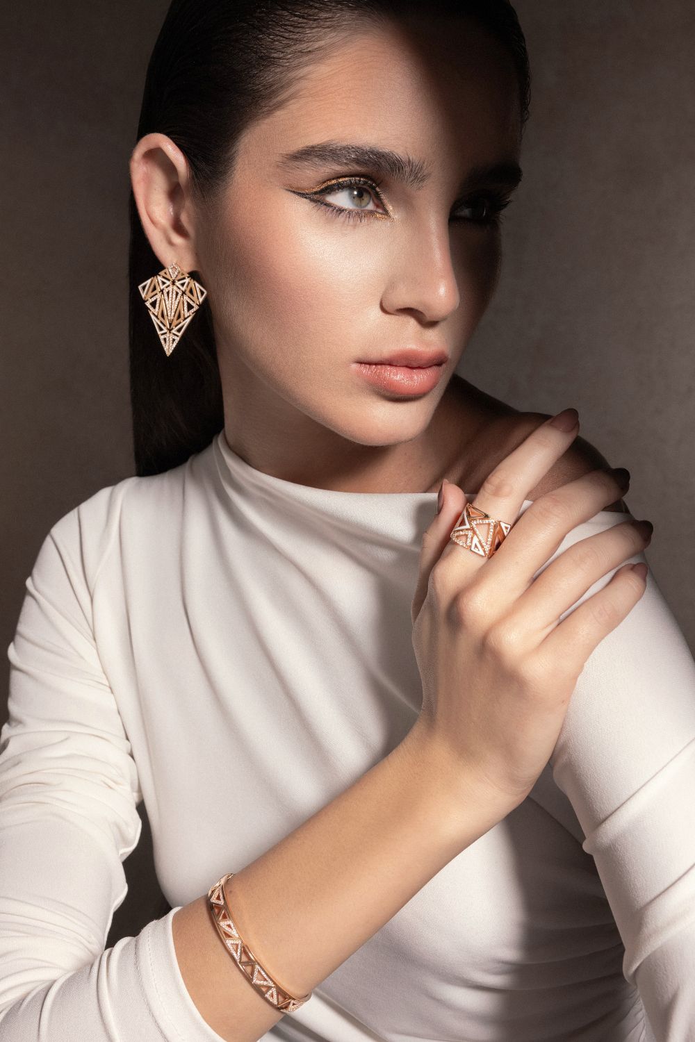 Model posing in Trilliance collection