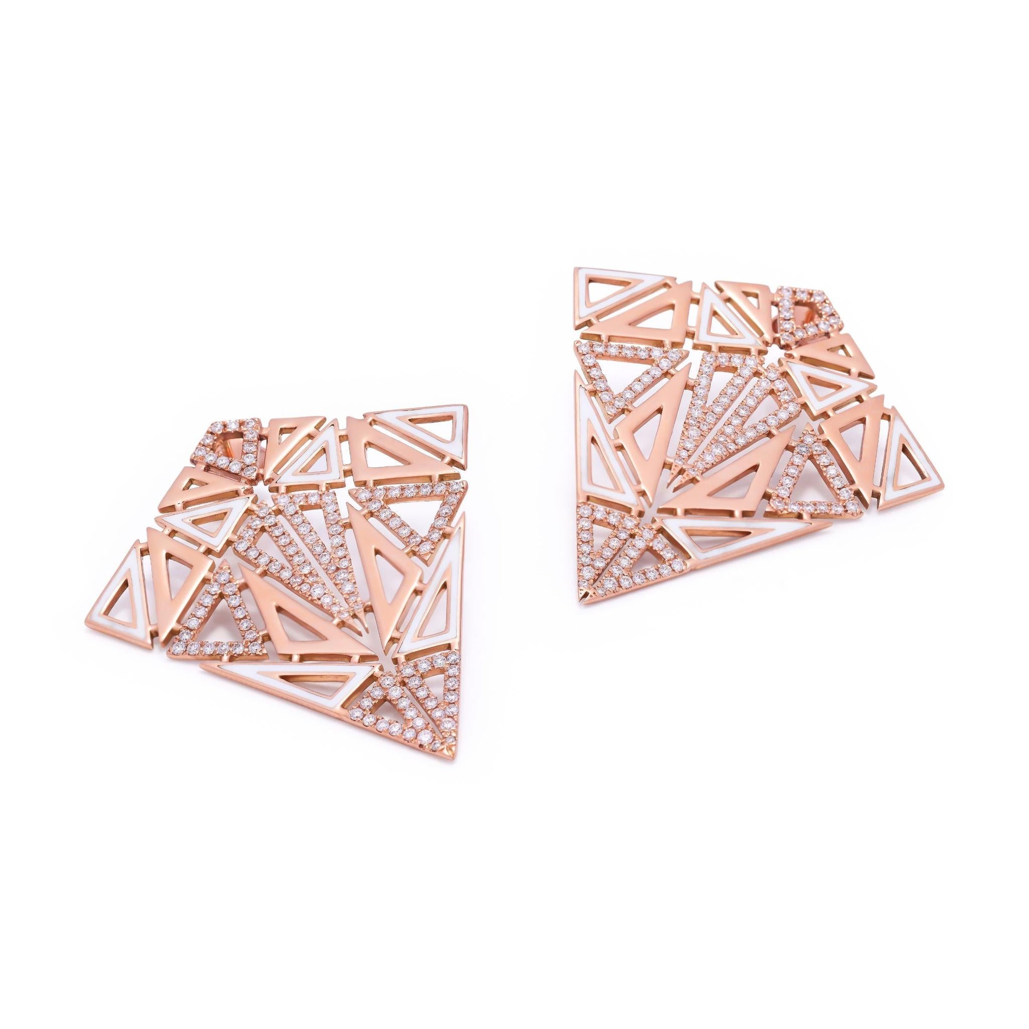 Handcrafted Trilliance Earrings-high jewelry in gold and diamonds