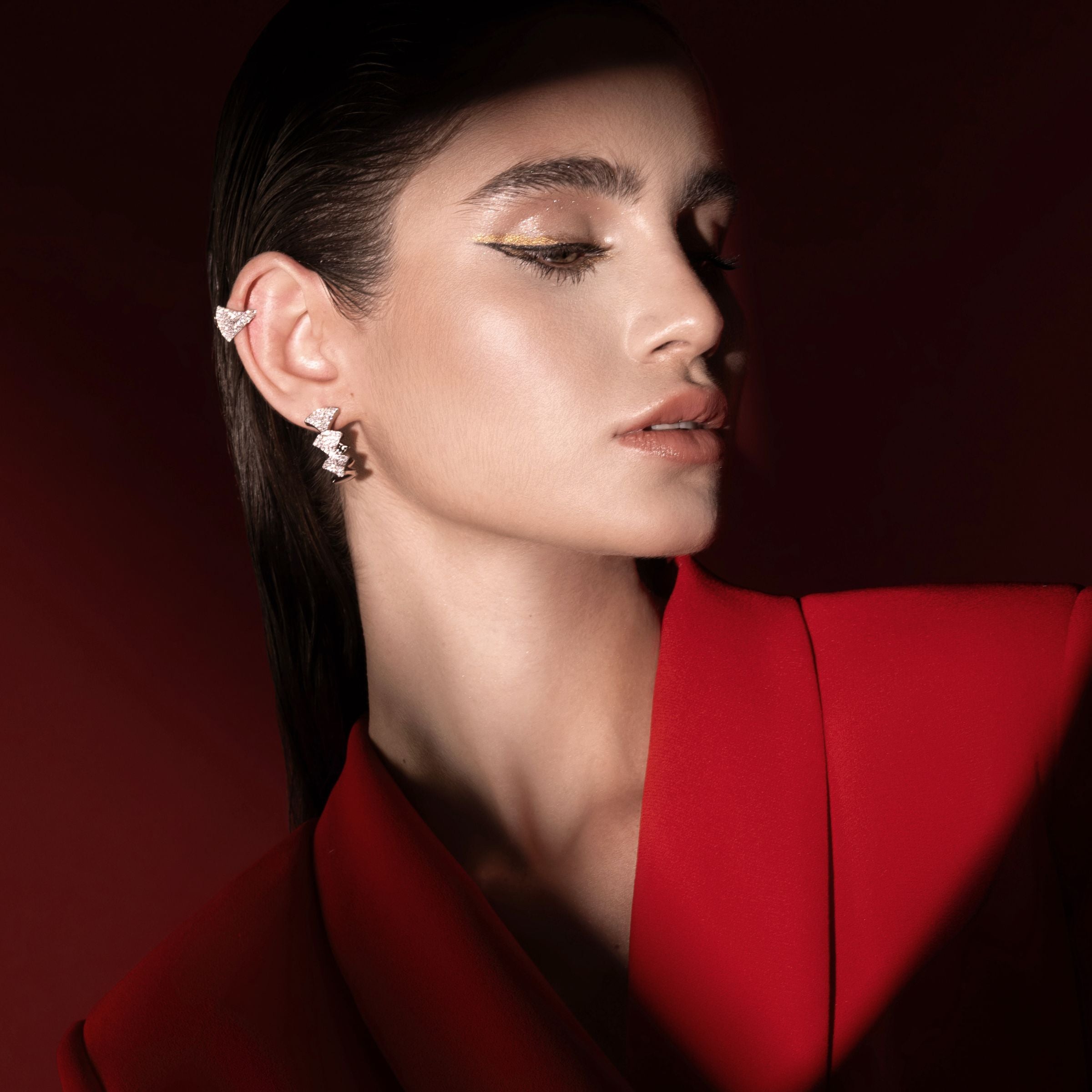 Reborn Full Diamond Small Ear Cuff