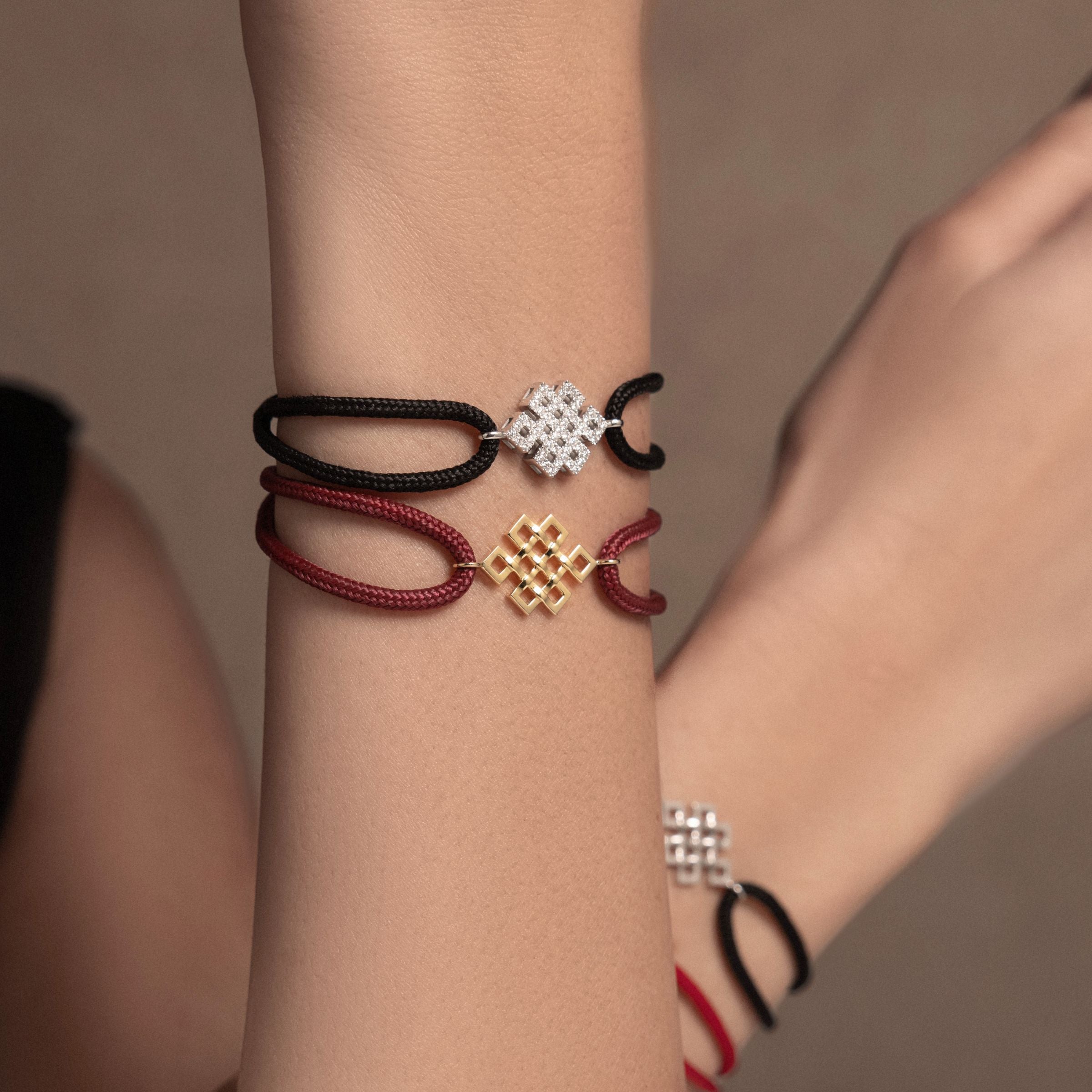 Power Knot Diamond Cord Bracelet
