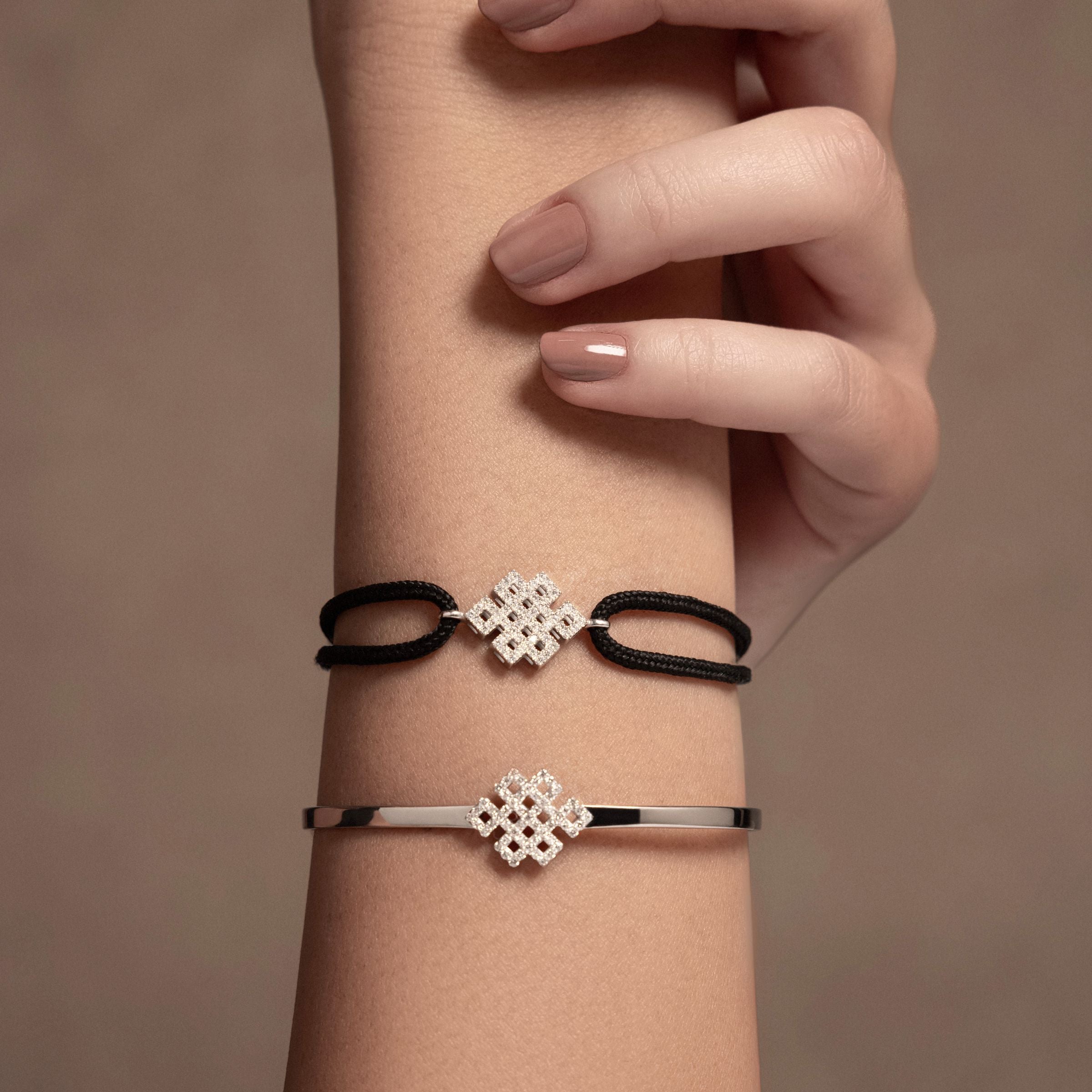 Power Knot Diamond Cord Bracelet
